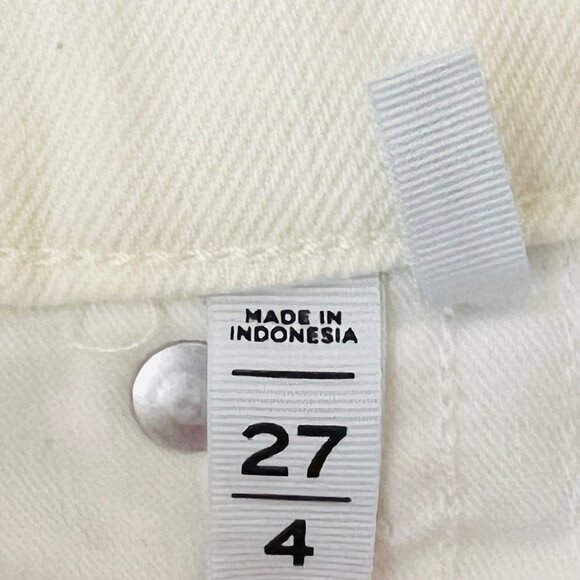 Loft Women's The Relaxed Straight Leg Cream Jeans 27/4 High Rise Cotton NWOT - Picture 8 of 13